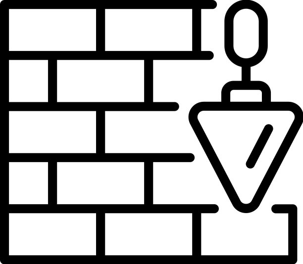 灰泥砖墙图标轮廓工人图片下载