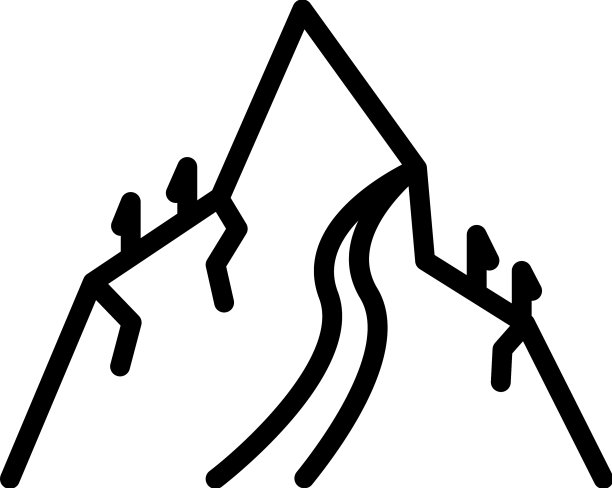 山区旅游标志勾勒生态自然图片下载