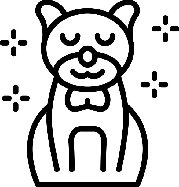 清洁宠物图标轮廓狗水疗中心图片下载