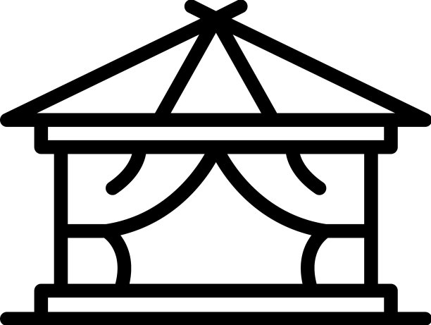 露营帐篷图标勾勒生态旅游图片下载