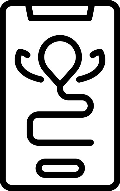 手机旅行路线图标轮廓自行车旅行图片下载