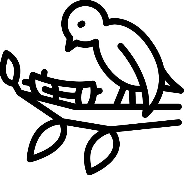 森林鸟的音乐图标轮廓人图片下载