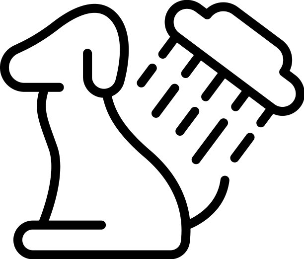 狗淋浴图标轮廓毛动物图片下载