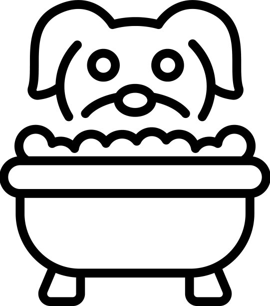 蒸汽狗沐浴图标轮廓水疗宠物图片下载