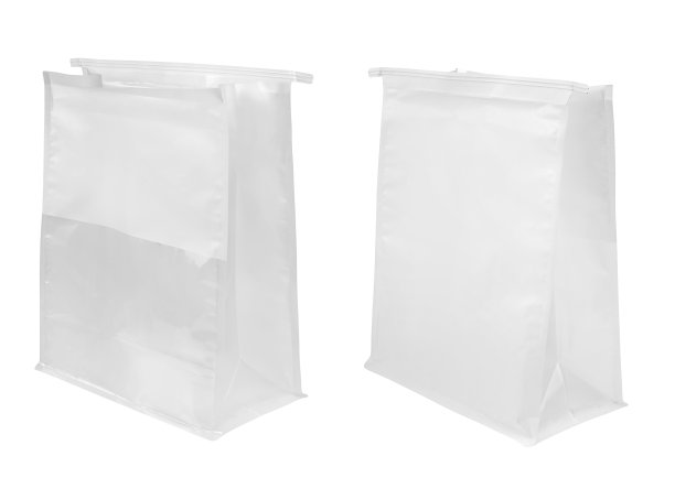 白色塑料透明袋孤立在白色背景与剪辑路径图片下载