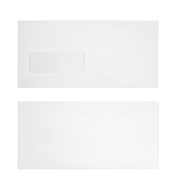 空白信封模型孤立在白色背景上。图片下载