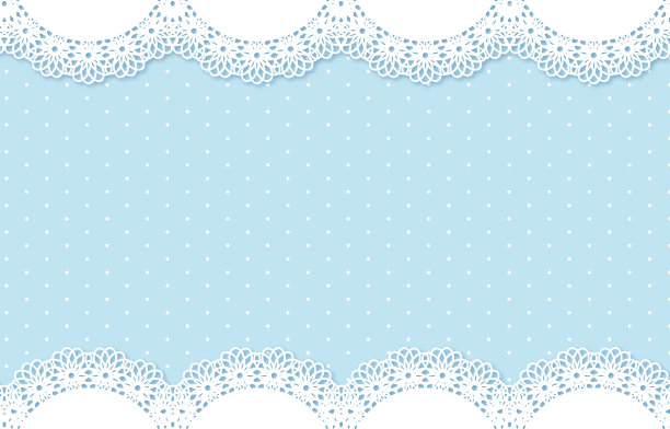 白色花边框架插图浅蓝色的背景图片下载