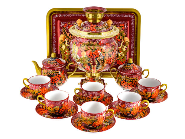 一套古老的俄罗斯民间器皿。图片下载