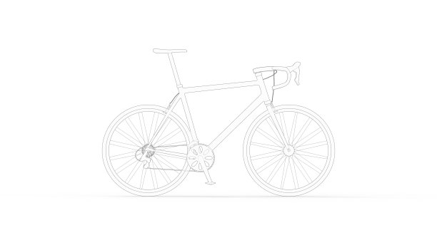 一辆赛车运动自行车孤立在白色背景的3d渲染图片下载