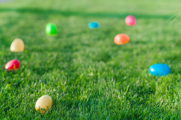 塑料多色复活节彩蛋特写…图片下载