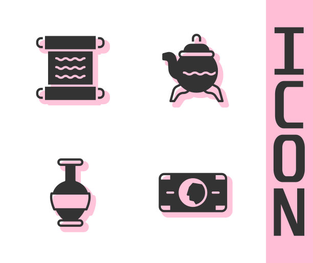 设置叠纸钱现金纸莎草卷轴图片下载