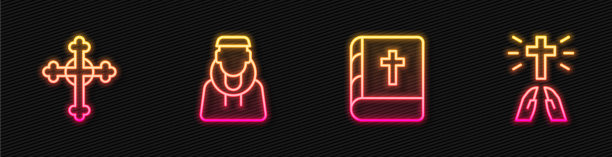 定行圣经书基督教十字修道士图片下载