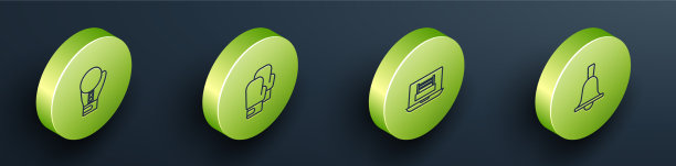 设置等距线拳击手套环和铃图片下载