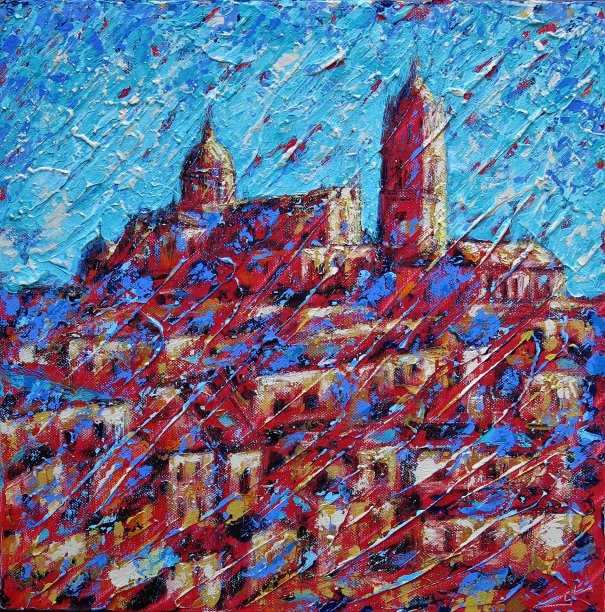 萨拉曼卡市的抽象画图片下载