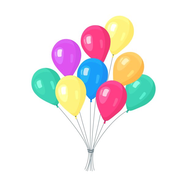 一堆氦气球，漂浮在白色背景上。生日快乐，节日概念。聚会装饰图片下载