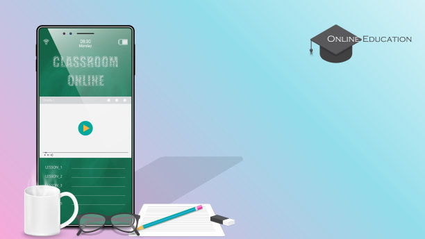 在线教育的概念。手机在线学习。通过智能手机应用程序或网站在线授课。在线课堂。社会距离的概念。图片下载