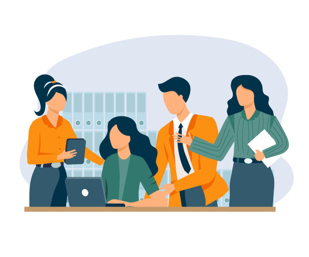 业务团队工作流程概念。办公室人员的讨论和头脑风暴图片下载