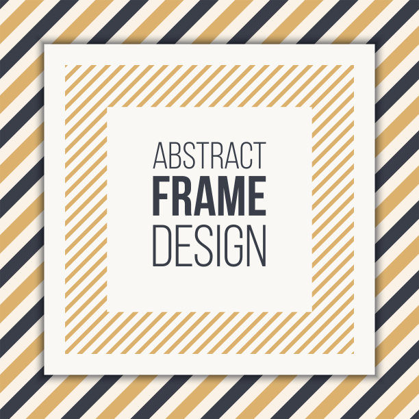 正方形框架与对角线条纹。向量几何背景。图片下载