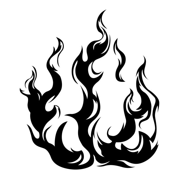 火焰孤立在白色的背景上。部落纹身设计。图片下载