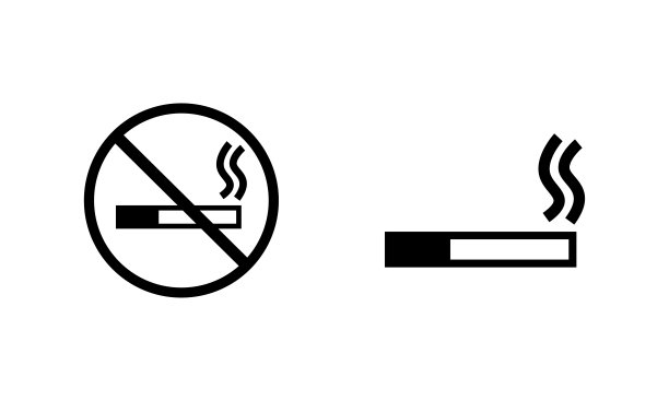 黑白简约风吸烟元素图标图片下载