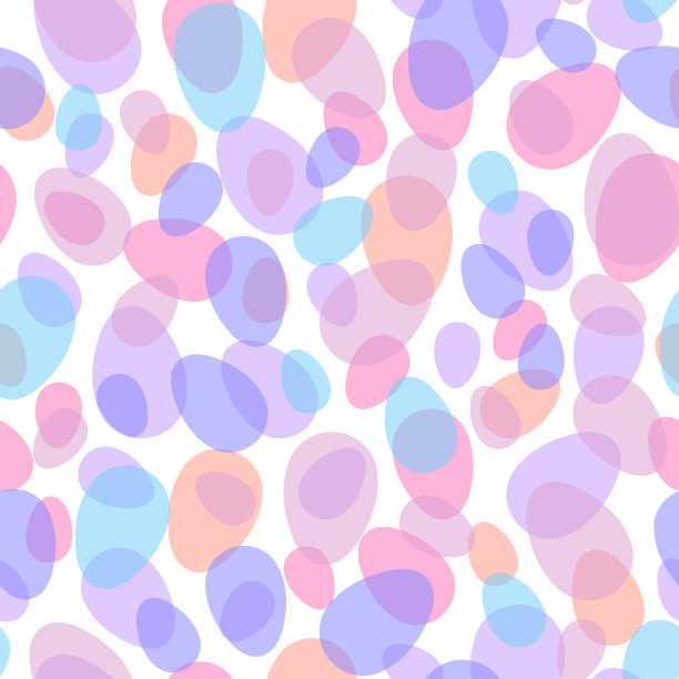 快乐复活节无缝图案与彩色鸡蛋在白色背景。波尔卡点设计卡片，明信片，墙纸，海报。矢量插图。卡通风格图片下载