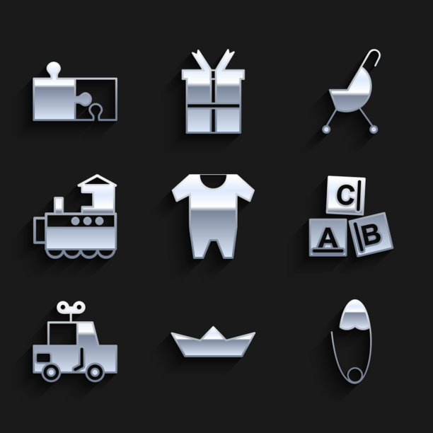 设置婴儿衣服折叠纸船经典钢图片下载