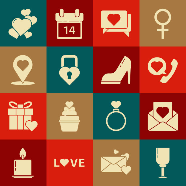 装着心形电话的酒杯信封图片下载