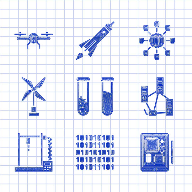 设置试管和烧瓶二进制代码图形图片下载