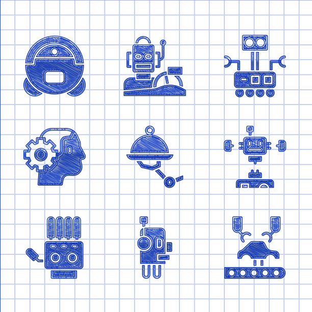 把服务员机器人机器人机械臂放到工厂图片下载