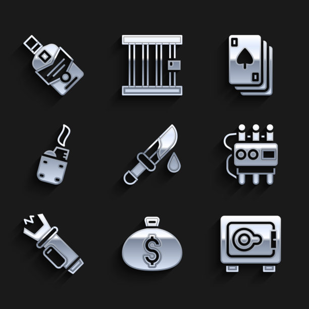 把血淋淋的刀，钱袋，炸药和图片下载