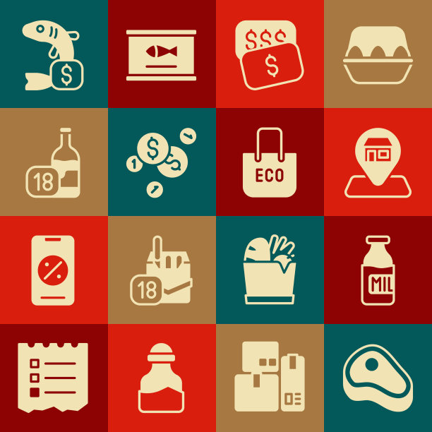 设置牛排肉瓶与牛奶位置市场图片下载