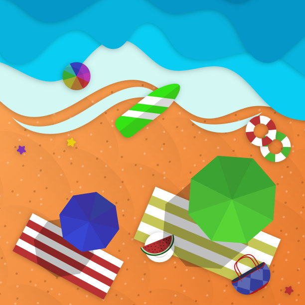 夏天从山顶俯瞰海滩的景色。节日快乐的概念。图片下载