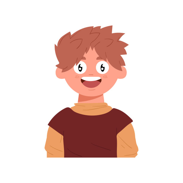 可爱的年轻男性卡通人物图片下载