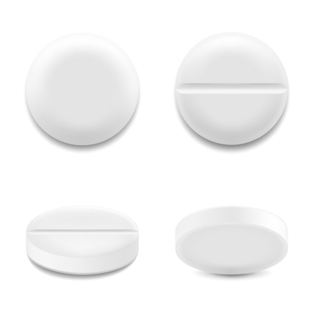 逼真的圆形药丸和胶囊模型风格。医学和健康的概念，孤立在白色的背景上。3 d矢量插图。可用于医疗和美容。图片下载