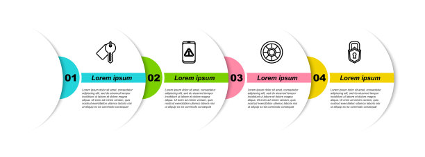 设置行标记键，移动带感叹号，安全锁。业务信息模板。向量图片下载