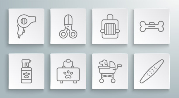 宠物洗发水、剪子、美发师优先设线图片下载