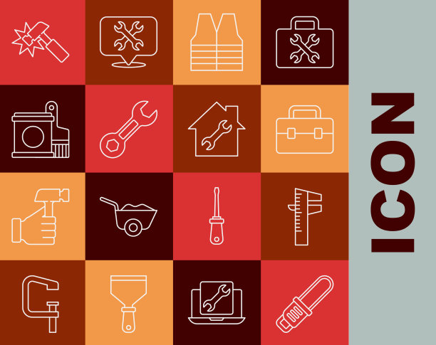 设置线链锯卡尺或卡尺和标尺图片下载