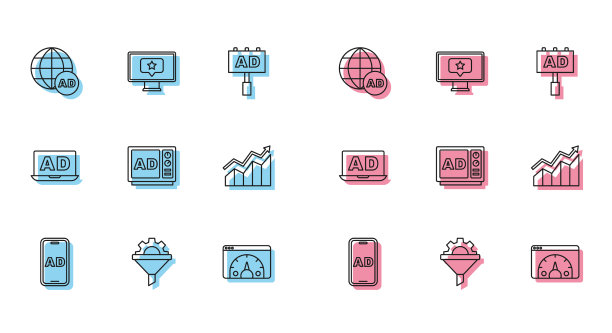 设置带齿轮的直线广告销售漏斗图片下载