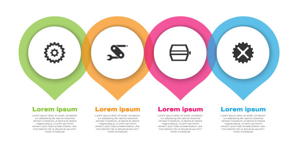 配备自行车盒、瑞士军刀、踏板和链轮曲柄。业务信息模板。向量图片下载