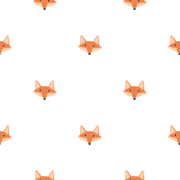 狐纹无缝的写意风格。五颜六色的背景上的头动物。矢量插图的纺织品。图片下载