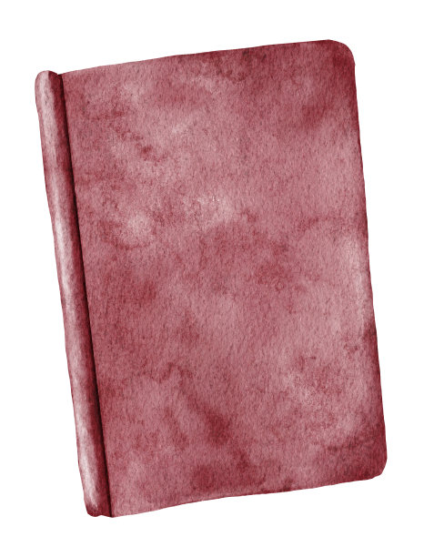 水彩陈年旧书闭卷孤立于白色。手绘插图图片下载