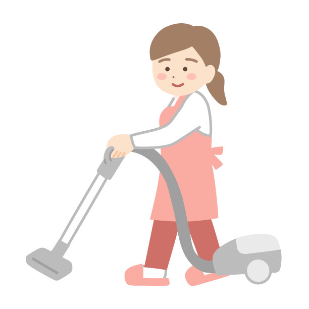 女性用吸尘器清洁图片下载