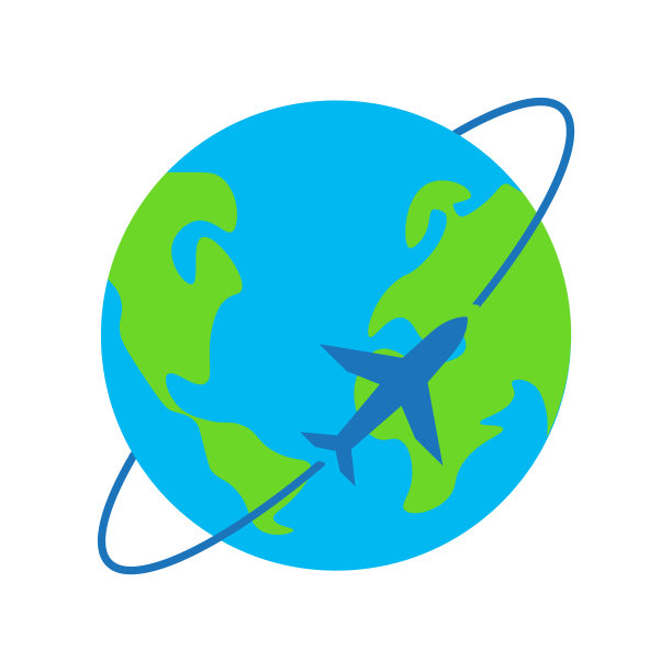 旅行，环游世界的旅行与飞机的概念。矢量图标模板图片下载
