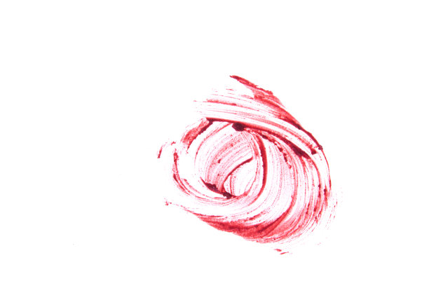 一抹圆润的唇彩质感。红色在孤立的白色背景上突出显示。是美容化妆品设计的一个元素图片下载