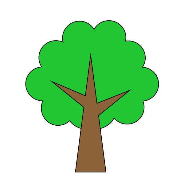 白色背景上绿叶的树。图片下载