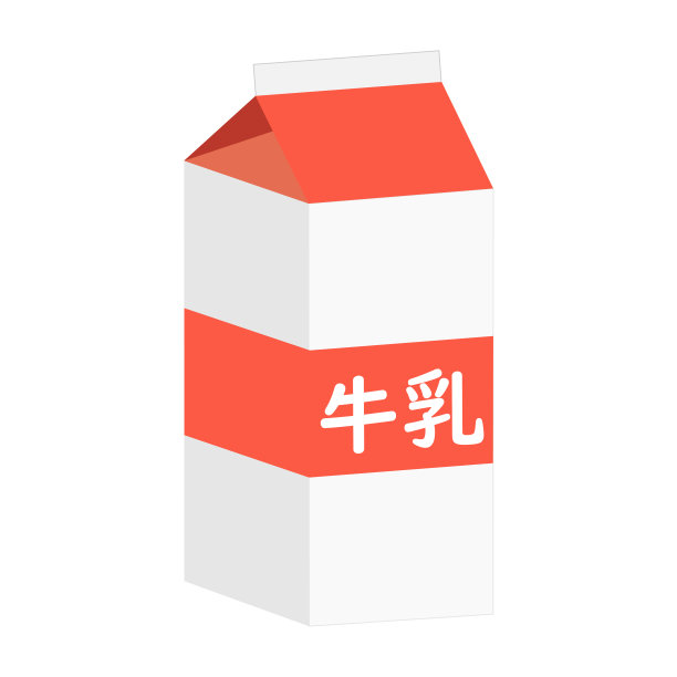 牛奶纸盒与可爱的奶牛插图在白色背景。图片下载