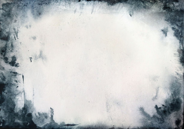 抽象绘画框架纸与不均匀的飞溅和白色背景-框架黑色艺术表面的旧照片图片下载