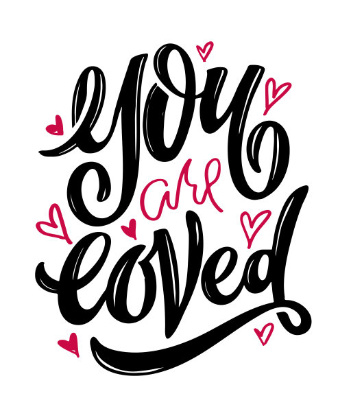 情人节快乐-明信片。爱你，吻你-为t恤设计的字母标签。爱backgrounf模式。图片下载