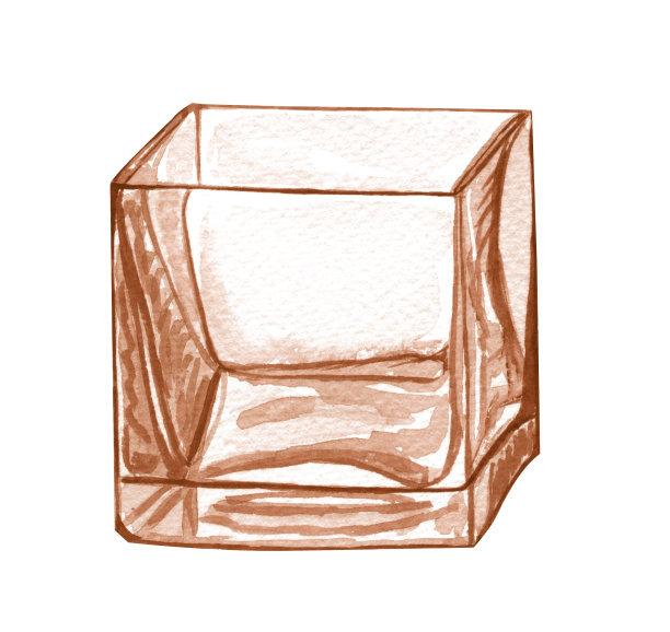 水彩空，棕色玻璃瓶或坛子。手绘那种波西米亚风格的插图。空的古董花瓶图片下载