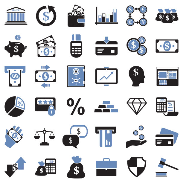 银行的图标。双色调平面设计。矢量插图。图片下载